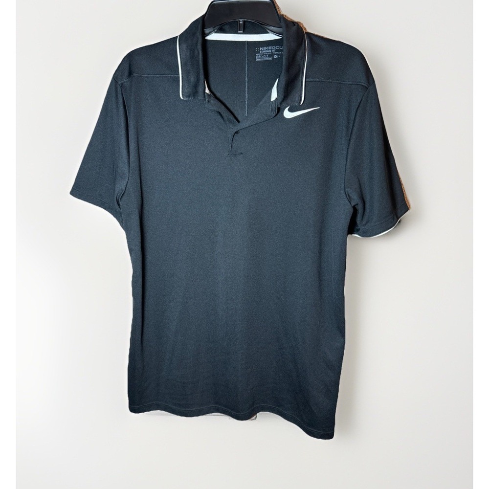 Men's Nike Dri Fit Polo Golf Size Medium In Black - Picture 1 of 5